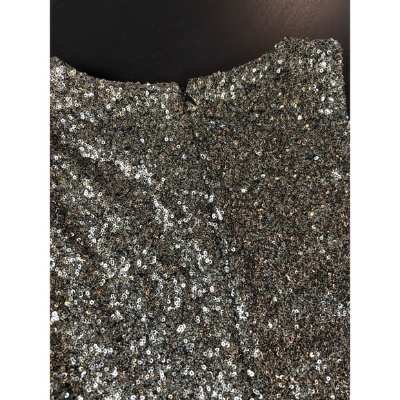 Badgley Mischka Mark & James Sequin Dress Black Gold Size Large Sleeveless - Picture 10 of 11